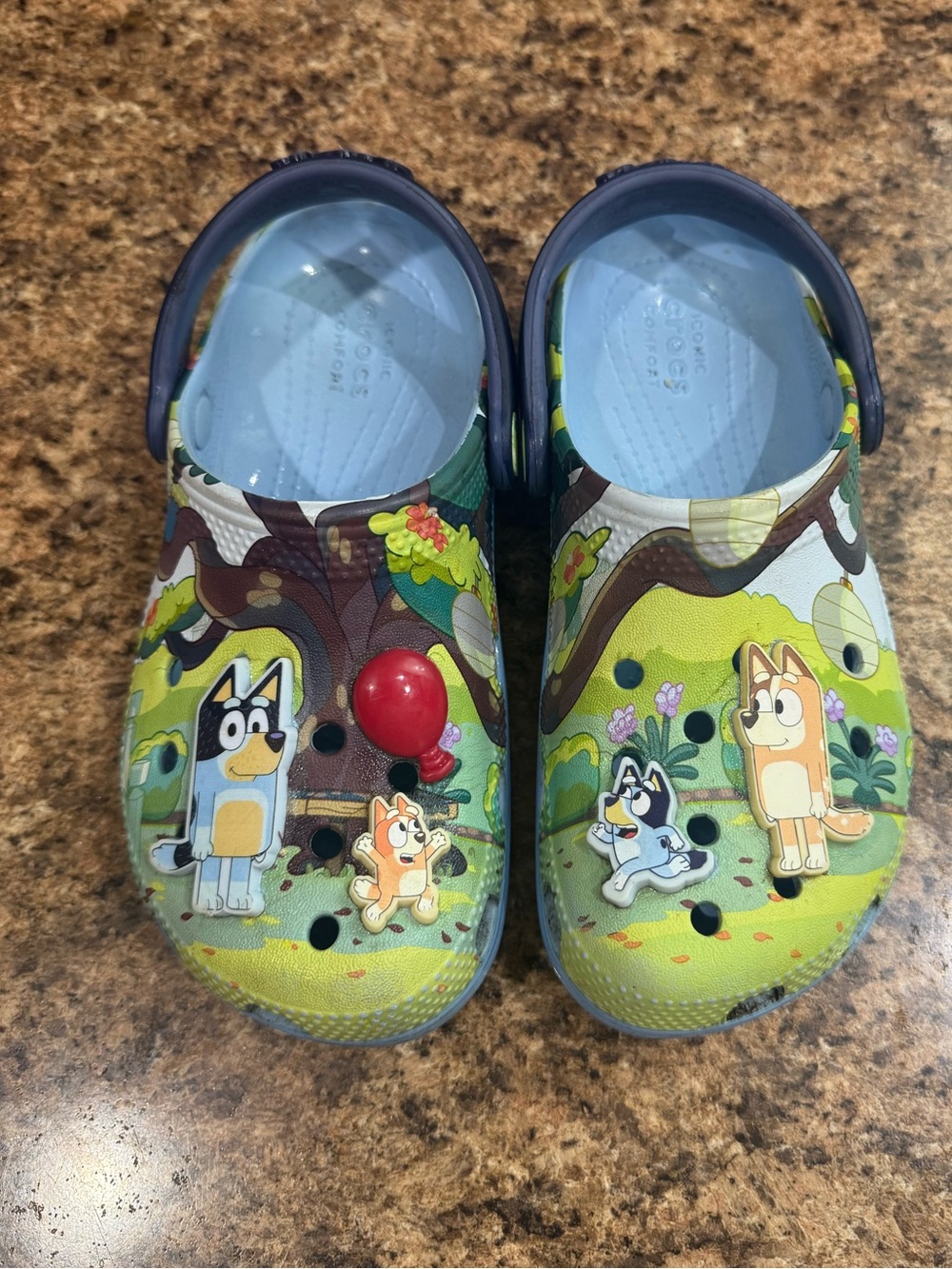 CROCS Kids Bluey Light Blue and Green Character Garden Clog